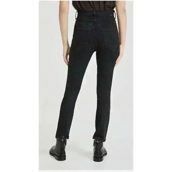 NEW Mother The Dazzler Shift Uneven Waist Jeans in Who's Sorry Now Black Size 26 - Picture 9 of 16